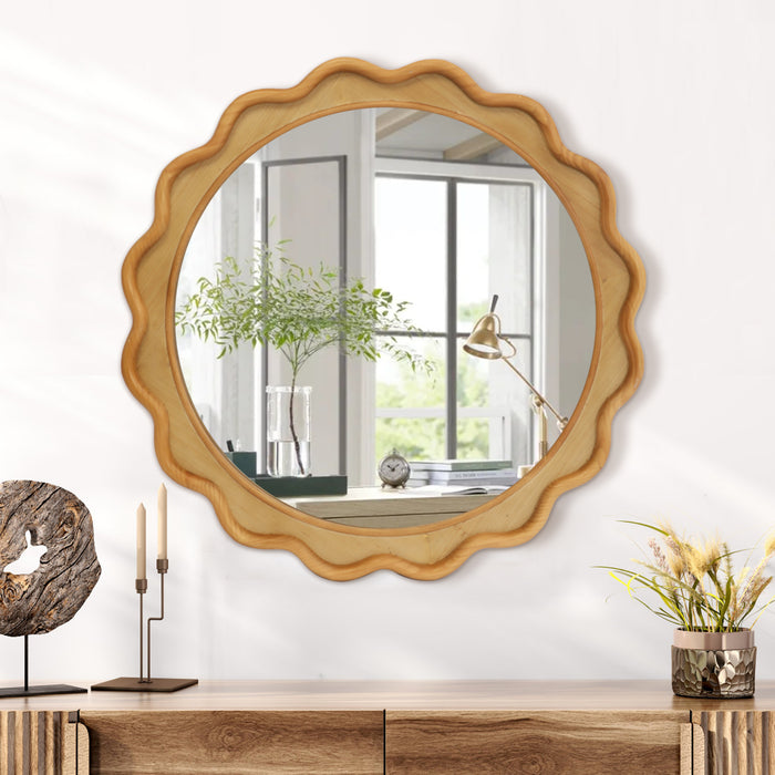Shanice 30 inch Wood Frame Wall Mirror