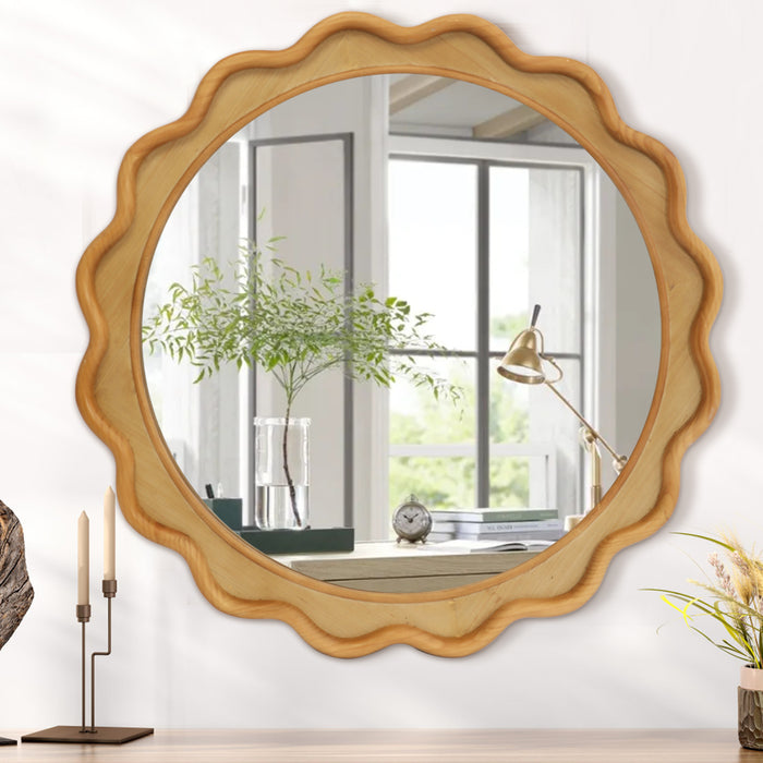 Shanice 30 inch Wood Frame Wall Mirror
