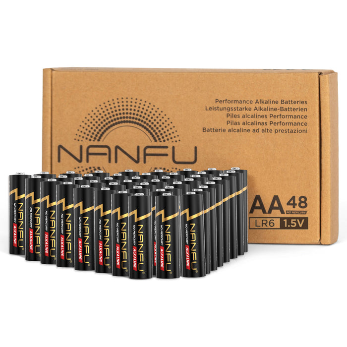 NANFU 1.5V AA Alkaline batteries, 48 Counts