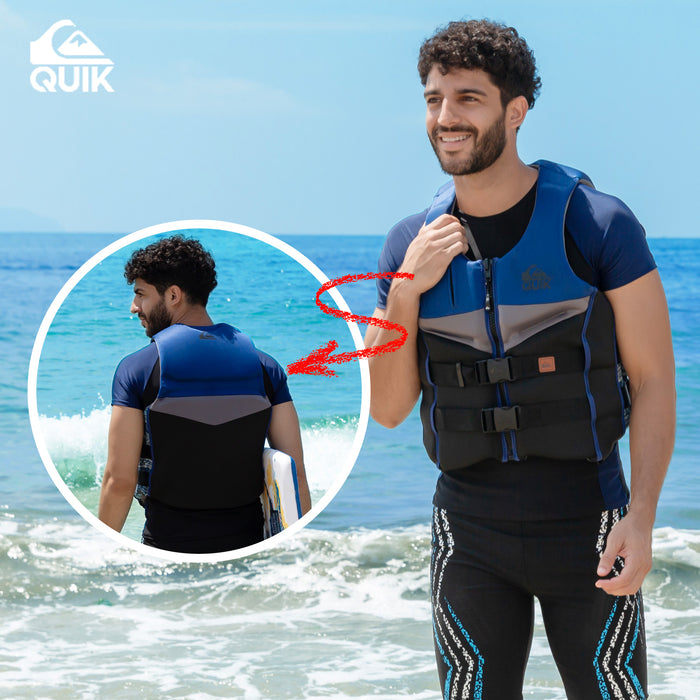 QUIKSILVER Men's Life Vest, USCG and Transport Canada Approved PFD, Evoprene Everyday Life Jacket, Personal Flotation Device Level 70 Buoyancy Aid for Boating Kayaking Rafting Surfing