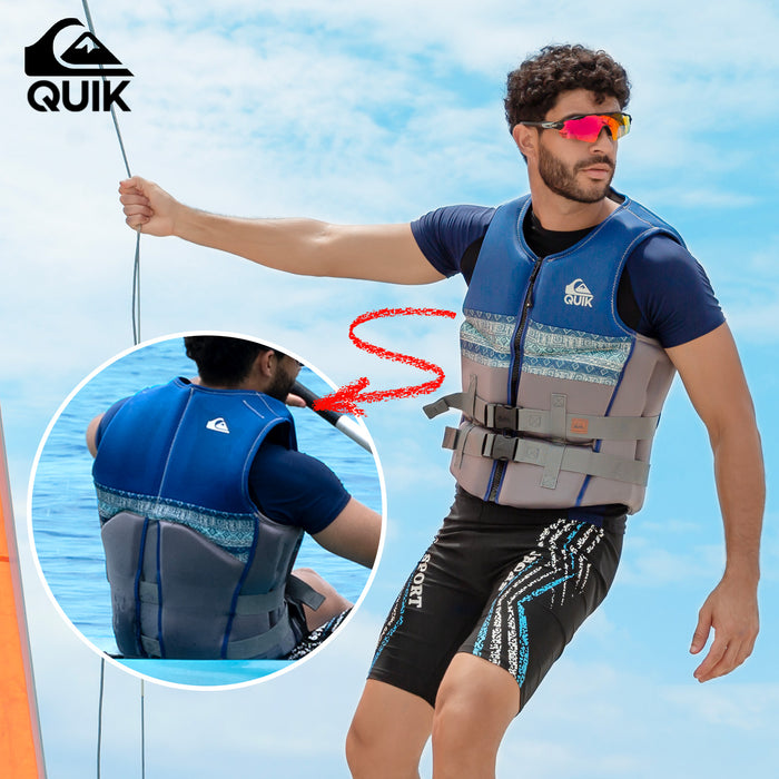 QUIKSILVER Men's Life Vest, USCG and Transport Canada Approved PFD, Evoprene CGA Life Jacket, Personal Flotation Device for Jet Skiing Wakeboarding Rafting Sailing Surfing Boating