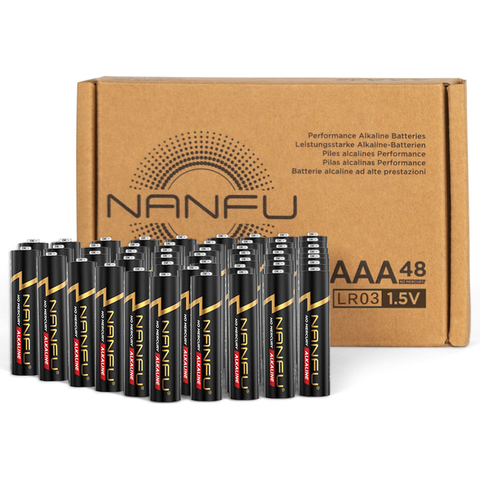 NANFU 1.5V AAA Alkaline Batteries, 48 Count