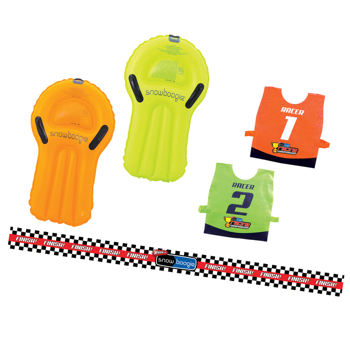 Wham-O Snowboogie 30" Snow Sled Racing Set with 2 Racing Bibs for Boys Girls
