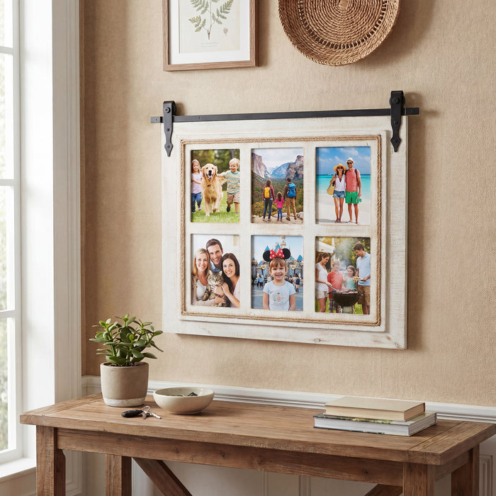 RiteSune Farmhouse 6-Opening 5x7 Wall Picture Frame