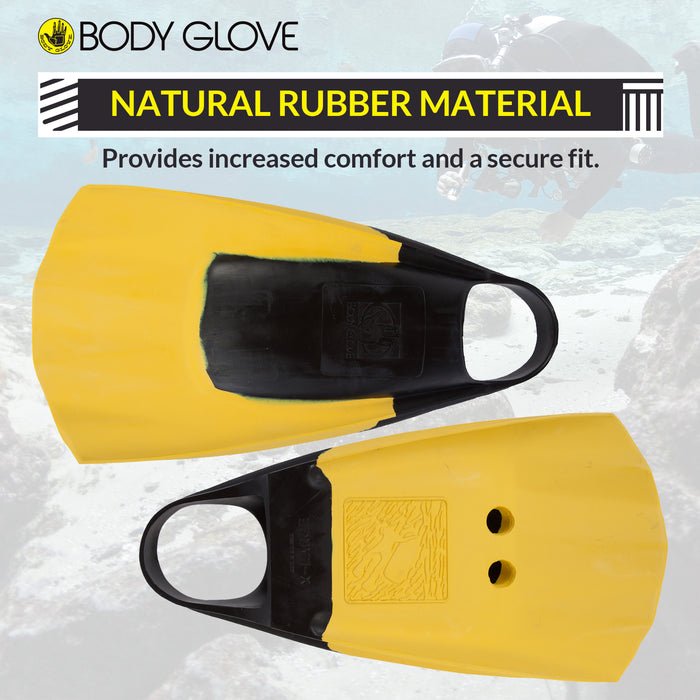 Body Glove Swim Fins - Natural Rubber Bodyboard Fins for Men and Women, ULC Approval