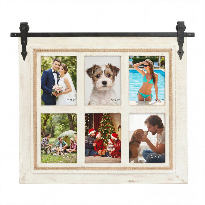 RiteSune Farmhouse 6-Opening 5x7 Wall Picture Frame