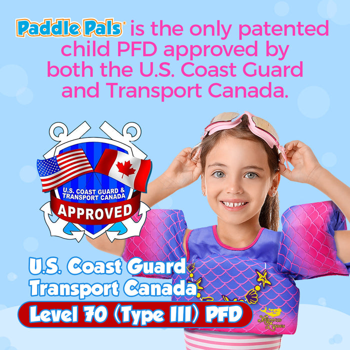 Body Glove Paddle Pals Life Vest - U.S. Coast Guard Approved Kids Swim Vest-Mermaid, ULC Approval