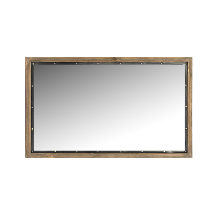 Rustic Rectangle Distressed Wood Wall Mirror
