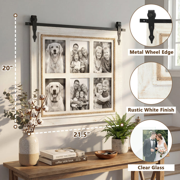 RiteSune Farmhouse 6-Opening 5x7 Wall Picture Frame