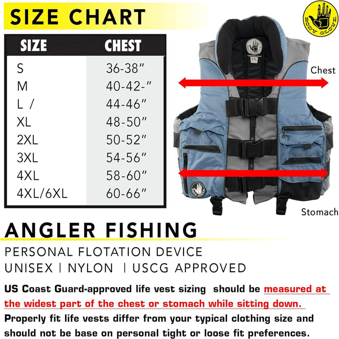 Body Glove Angler Fit Unisex Adult Life Jacket Nylon Fishing Life Jacket