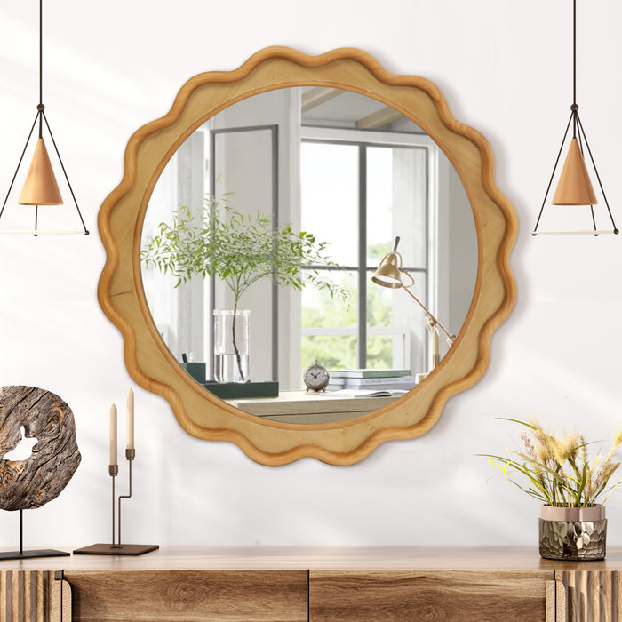 Shanice 30 inch Wood Frame Wall Mirror