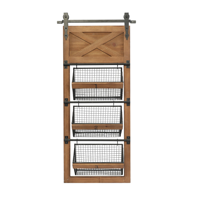 RiteSune Wall Mounted File Magazine Mail Rack Holder, Metal Basket Shelf Wall Organizer for Newspapers, Magazines, Fit for Office, Home, 5 Tier, Black