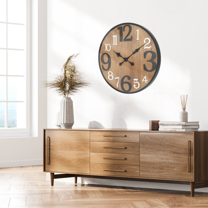 Kynlee Wood 24" Wall Clock
