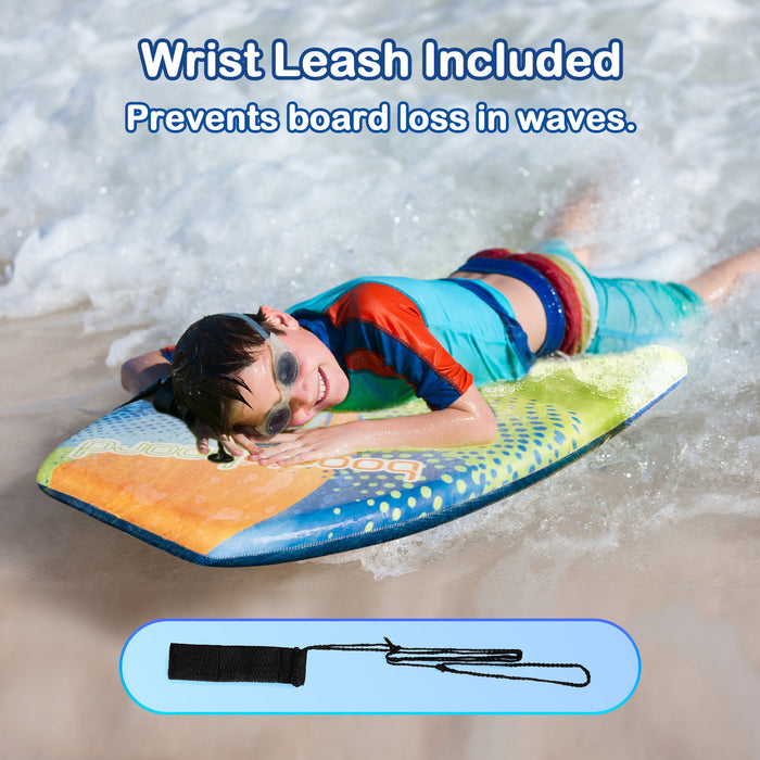 Wham-O 2 Pack 33 Inch Boogie Board, Body Board Lightweight with Wrist Leash Fiberclad Cover Phuzion Core for Ocean Pool Kids 8+ Teens Beginners Adults