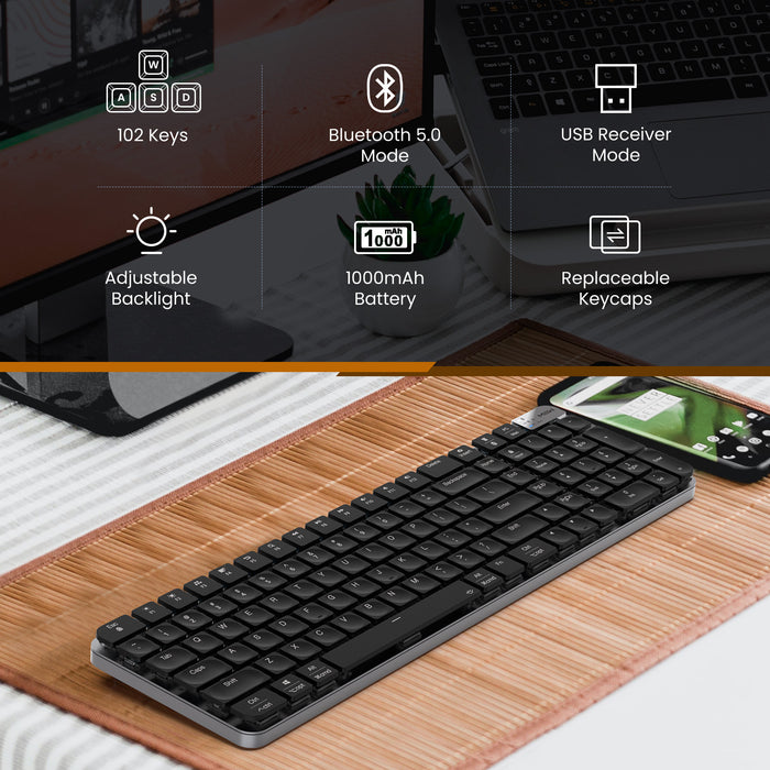 XIAOMI K10 Dual-mode Low-profile Red Switch Mechanical Keyboard Pro