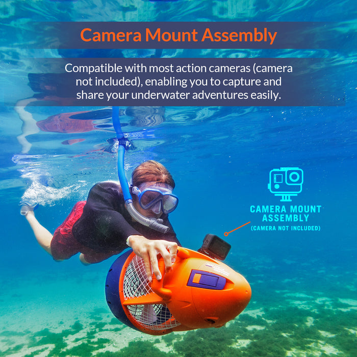 Nautica Skipper Underwater Seascooter with Action Camera Mount, Portable Aquatic Sea Scooter for Kids Adults Scuba Diving Snorkeling Swimming Pool Sea Adventures Water Sport