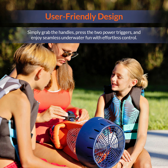 Nautica Skipper Underwater Seascooter with Action Camera Mount, Portable Aquatic Sea Scooter for Kids Adults Scuba Diving Snorkeling Swimming Pool Sea Adventures Water Sport