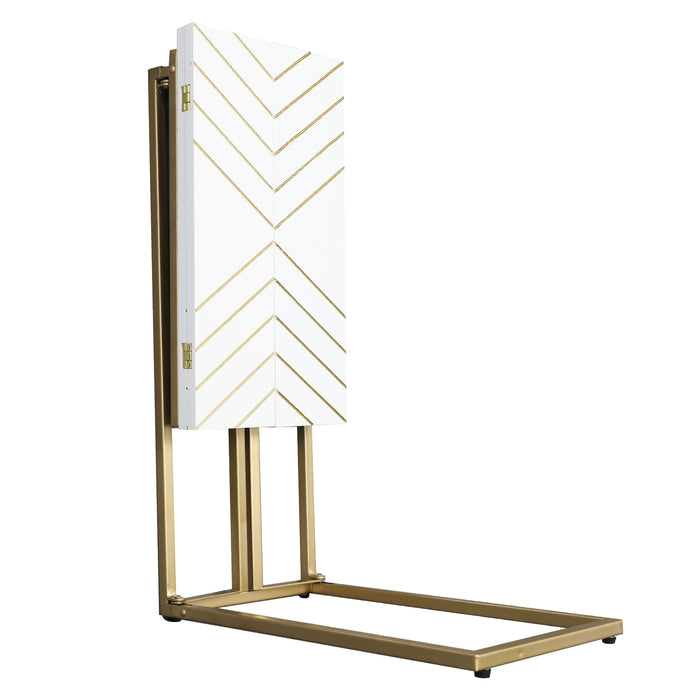 C Shaped End Table, Small Side Tables for Sofa Bed, Couch