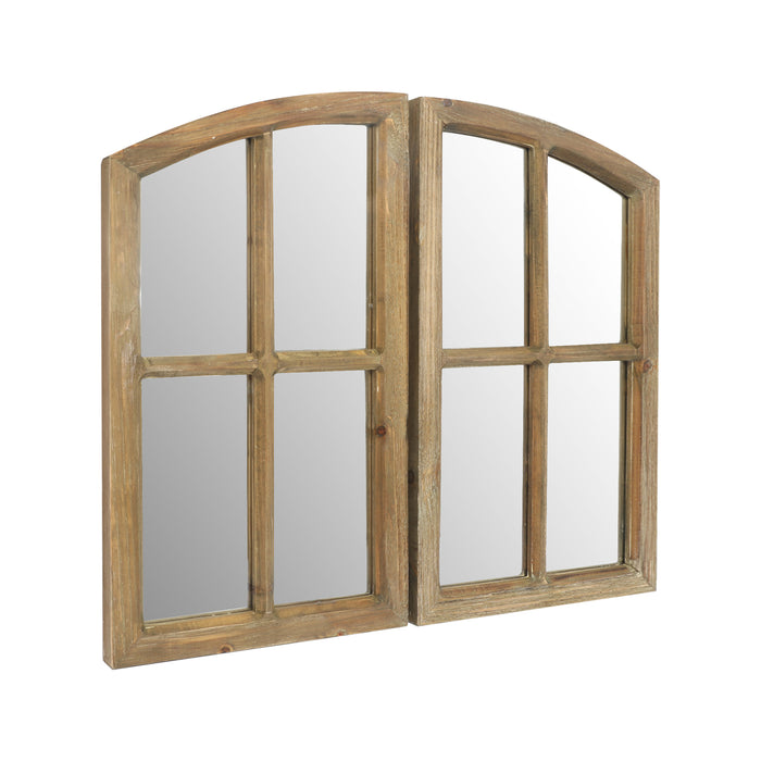 Farmhouse Arch Wood Window Pane Mirror(Set of 2)