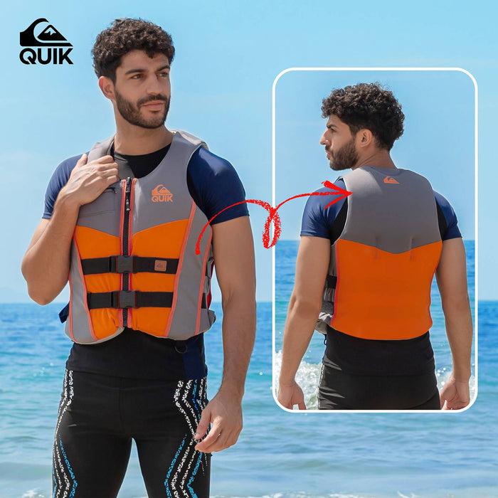 QUIKSILVER Men's Life Vest, USCG Transport Canada Approved Life Jacket