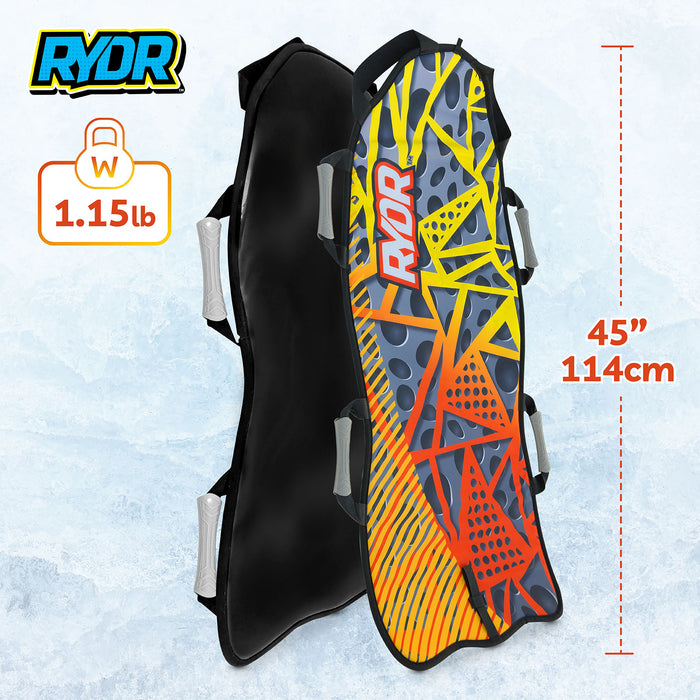 RYDR 45 Inch Snow Mat, Roll Up Single Rider Snow Sled for Kids Adults
