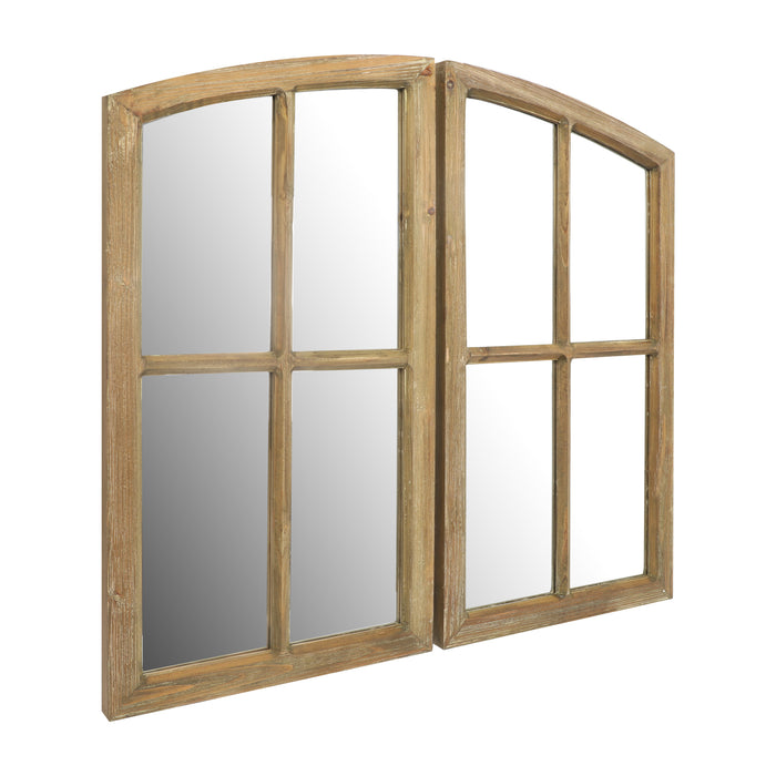 Farmhouse Arch Wood Window Pane Mirror(Set of 2)