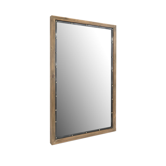 Rustic Rectangle Distressed Wood Wall Mirror