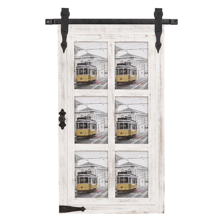 Jax Distressed White Solid Wood Picture Frame with Mat