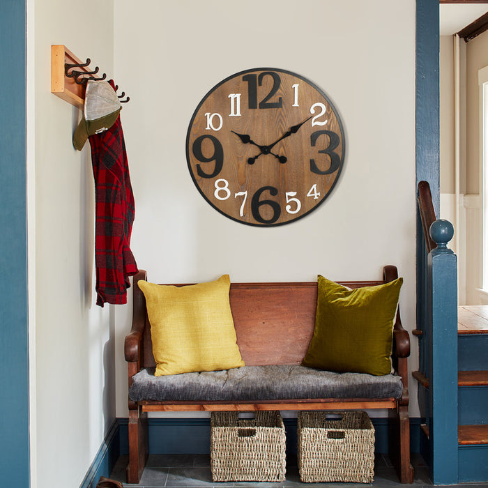 Kynlee Wood 24" Wall Clock