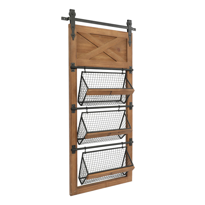 RiteSune Wall Mounted File Magazine Mail Rack Holder, Metal Basket Shelf Wall Organizer for Newspapers, Magazines, Fit for Office, Home, 5 Tier, Black