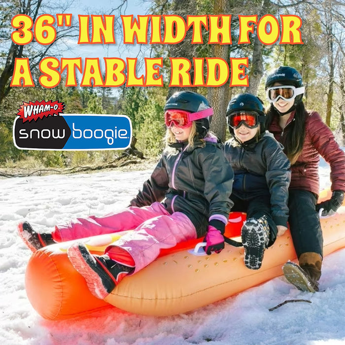 Wham-O Snowboogie Hot Dog Snow Tube 93 Inch (3-Person Inflatable Snow Tube with Reinforced Handles)