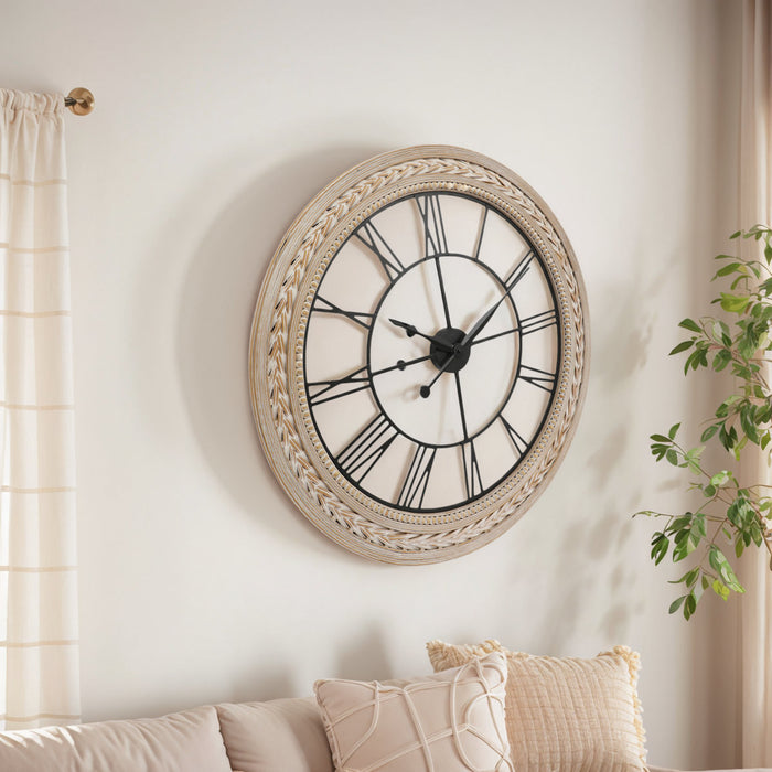 30 inch Farmhouse Bamboo Wall Clock