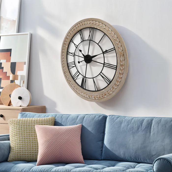 30 inch Farmhouse Bamboo Wall Clock