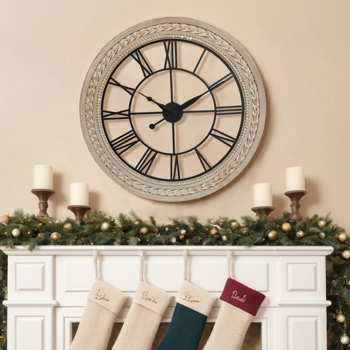 30 inch Farmhouse Bamboo Wall Clock