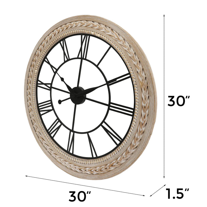 30 inch Farmhouse Bamboo Wall Clock