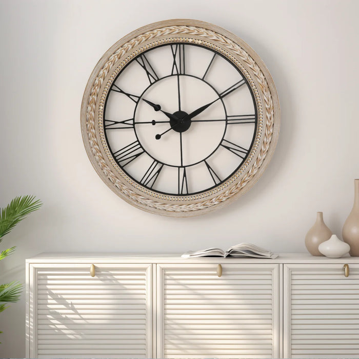 30 inch Farmhouse Bamboo Wall Clock