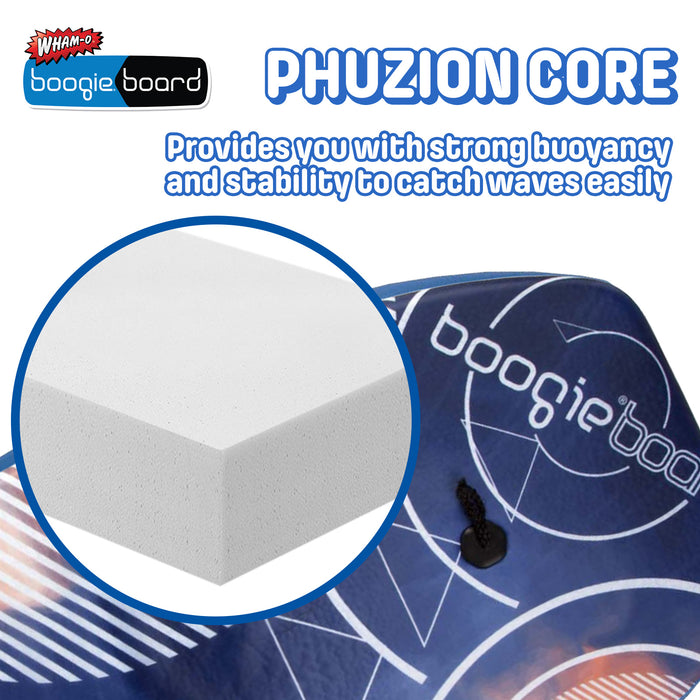 Wham-O 33" Body Board for Beach, Lightweight Boogie Boards with EPS Core, Fiber Clad Bodyboard with Wrist Leash for Kids Teens Adults