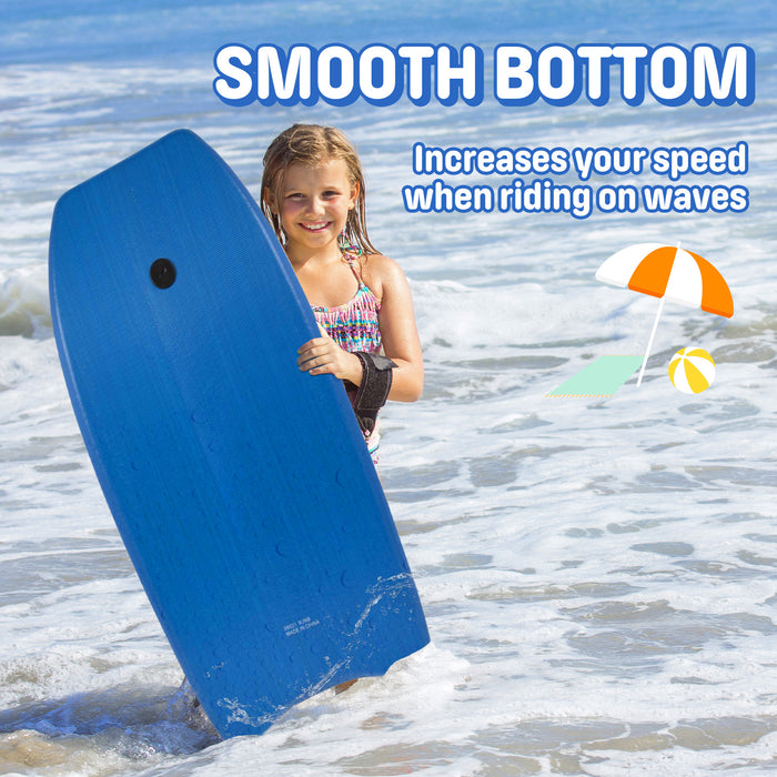 Wham-O 33" Body Board for Beach, Lightweight Boogie Boards with EPS Core, Fiber Clad Bodyboard with Wrist Leash for Kids Teens Adults