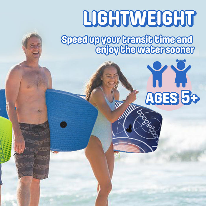 Wham-O 33" Body Board for Beach, Lightweight Boogie Boards with EPS Core, Fiber Clad Bodyboard with Wrist Leash for Kids Teens Adults