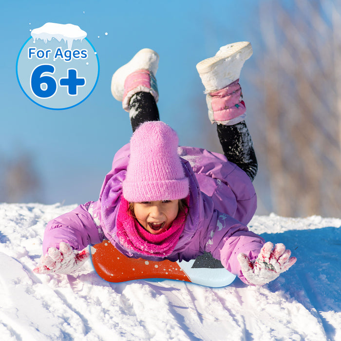 Wham-O Snowboogie Snow Sled - 36" Single Rider Winter Backpack Sled (Black+Pink/Gray+Orange)