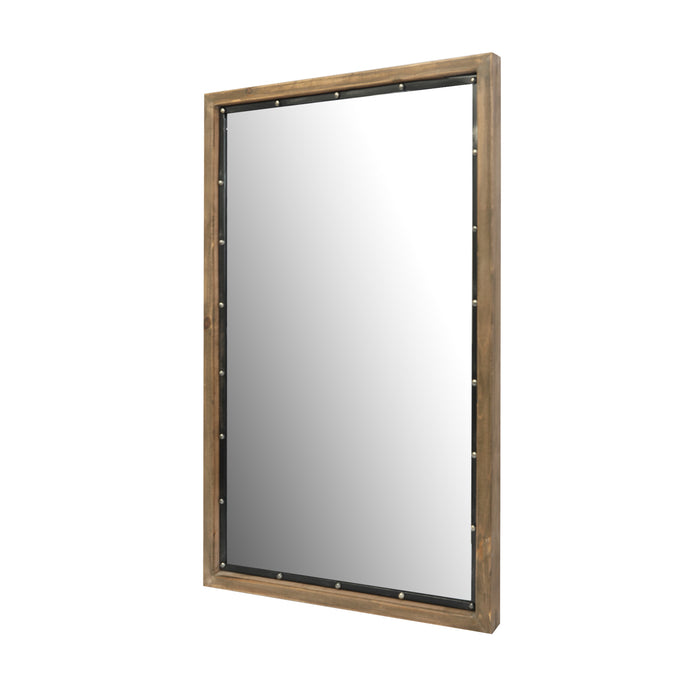 Rustic Rectangle Distressed Wood Wall Mirror