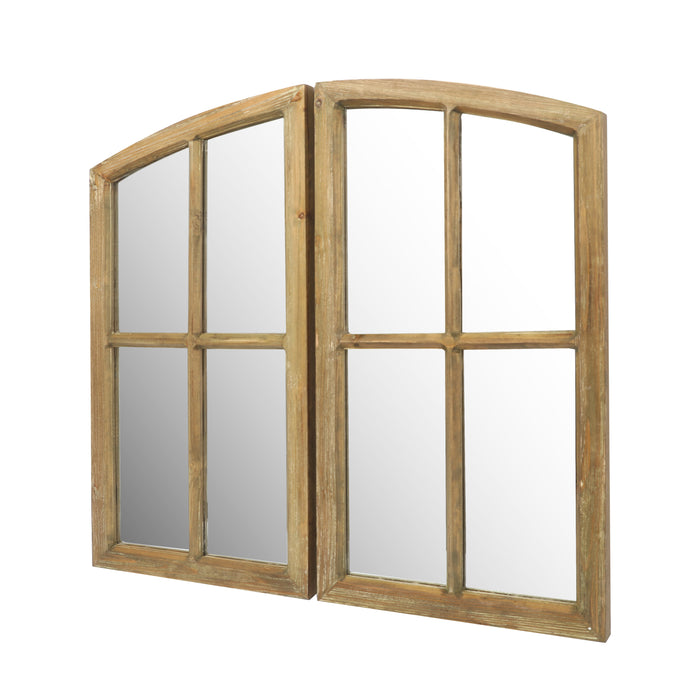 Farmhouse Arch Wood Window Pane Mirror(Set of 2)