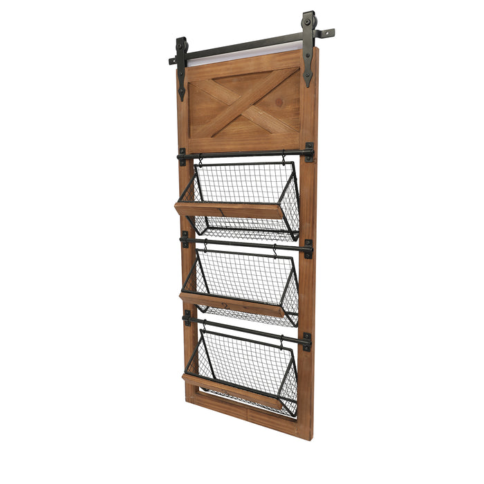 RiteSune Wall Mounted File Magazine Mail Rack Holder, Metal Basket Shelf Wall Organizer for Newspapers, Magazines, Fit for Office, Home, 5 Tier, Black