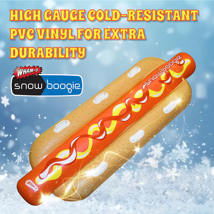 Wham-O Snowboogie Hot Dog Snow Tube 93 Inch (3-Person Inflatable Snow Tube with Reinforced Handles)