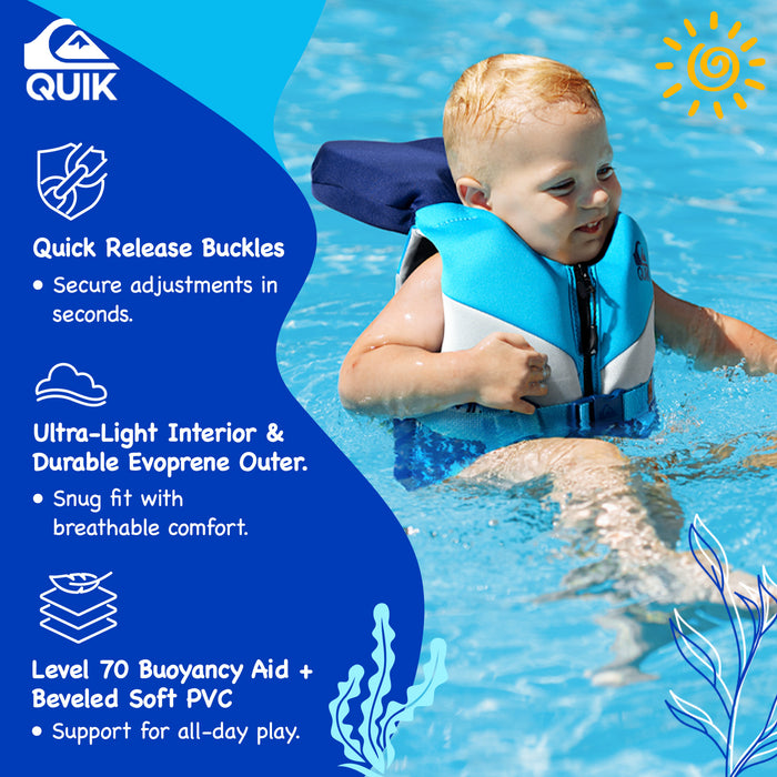 QUIKSILVER USCG Approved Life Vest for Infant, PVC Foam Flotation with Quick Release Buckle and Leg Strap, Boating, Fishing & Kayaking