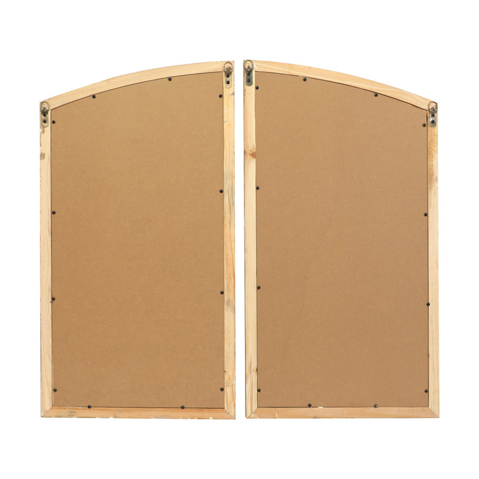 Farmhouse Arch Wood Window Pane Mirror(Set of 2)