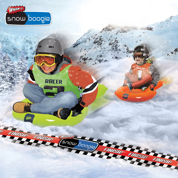 Wham-O Snowboogie 30" Snow Sled Racing Set with 2 Racing Bibs for Boys Girls