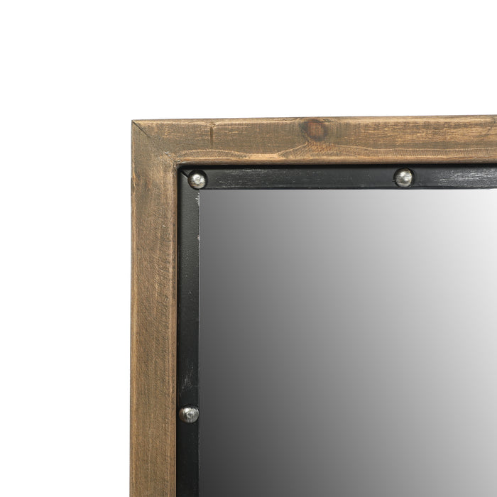 Rustic Rectangle Distressed Wood Wall Mirror