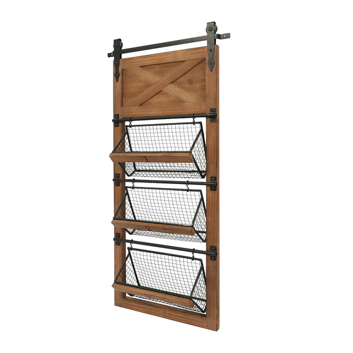 RiteSune Wall Mounted File Magazine Mail Rack Holder, Metal Basket Shelf Wall Organizer for Newspapers, Magazines, Fit for Office, Home, 5 Tier, Black