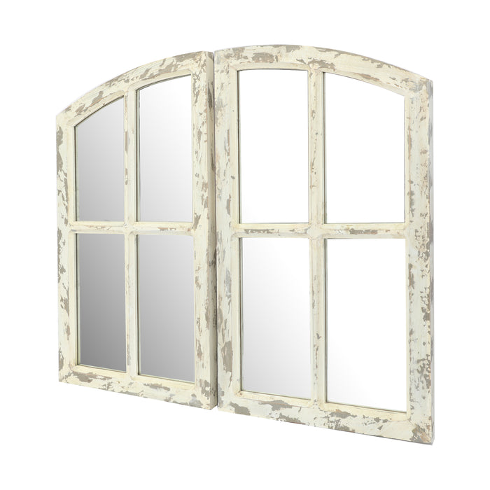 Farmhouse Arch Wood Window Pane Mirror(Set of 2)